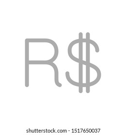 RS, BRL, 986, Real, Brazil Banking Currency icon typography logo banner set isolated on background. Abstract concept graphic element. Collection of currency symbols ISO 4217 signs used in country svg