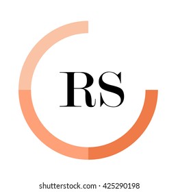 RS business logo icon design template elements. Orange color vectors. Design identity in circle. Alphabet letter