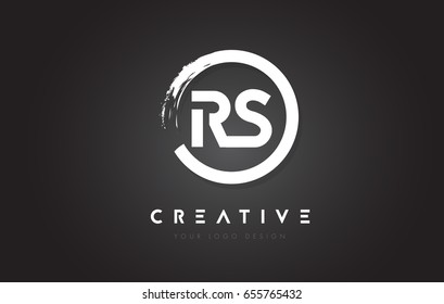 RS Circular Letter Logo with Circle Brush Design and Black Background.