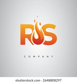 RS Creative Fire Letter Logo Design