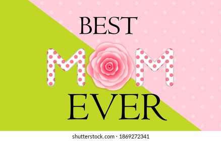 r's Day greeting card.  Mothers Day holiday illustration for greeting banner, fashion ads, poster, flyer. Vector Illustration