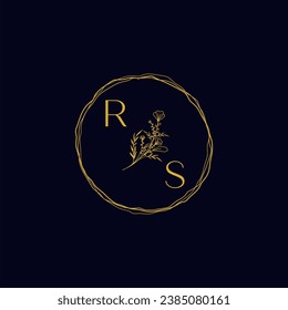 RS elegante Hochzeitslogo in hochwertigem professionellem Design, das gut auf allen Printmedien drucken kann