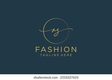 RS Feminine logo beauty monogram and elegant logo design, handwriting logo of initial signature, wedding, fashion, floral and botanical with creative template.