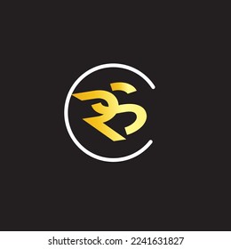 RS Golden color Letters logo 