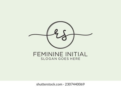 RS handwriting logo with circle template vector logo of initial signature, wedding, fashion, floral and botanical with creative template.