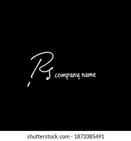 Rs handwritten logo for identity black background