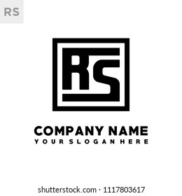 RS initial box letter logo template vector