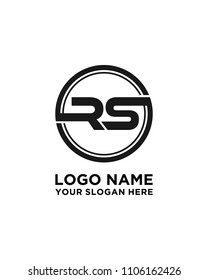 RS initial circle logo template vector