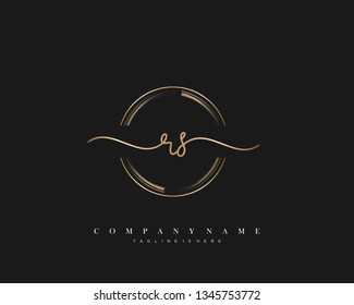 RS initial handwriting logo template vector