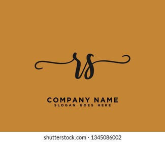 RS Initial Handwriting Logo Vector