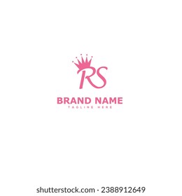 logotipo de la corona de la letra inicial de rs
