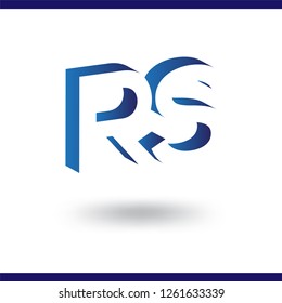 RS initial letter with negative space logo icon vector template