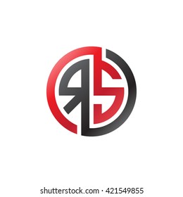 RS initial letters looping linked circle logo red black