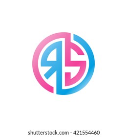 RS initial letters looping linked circle logo pink blue