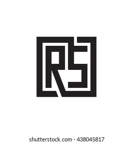RS initial letters looping linked square monogram logo