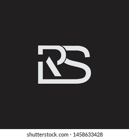 RS initial logo Capital Letters black background