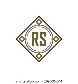 RS initial logo. Luxury ornament crown logo.