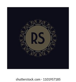 RS initial logo. Luxury ornament crown logo