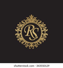 RS Initial Luxury Ornament Monogram Logo