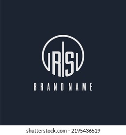 RS initial monogram logo with circle style dsign