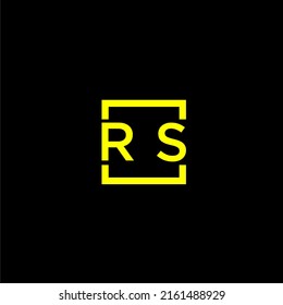 RS initial monogram logo with square style design