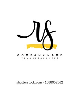 RS initial signature logo. handwriting logo template vector,