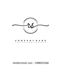 RS initial signature logo. handwriting logo template vector,