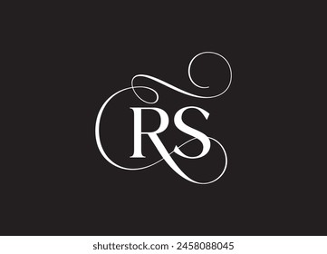 RS latter ligature typography logo design template