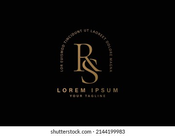 RS letter golden logo design, RS logo