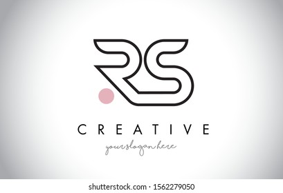 RS Letter Logo Design with Creative Modern Trendy Typography and Black Colors.