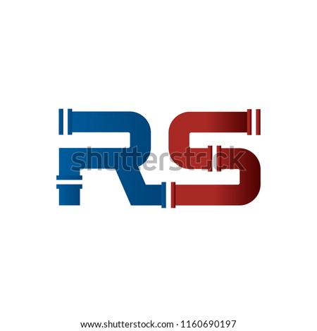 RS letter logo  pipe plumbing vector template