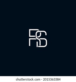 Diseño vectorial de logotipo de letra RS con color blanco