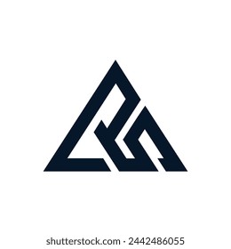 Forma triangular vectorial del logotipo de la letra RS
