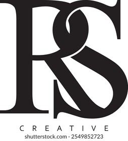 RS letter modern logo. SR vector black design