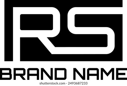 RS letter monogram black and white icon
