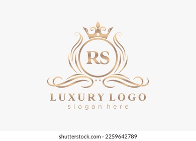 RS Letter Royal Luxury Logo template in vector art for Restaurant, Royalty, Boutique, Cafe, Hotel, Heraldic, Jewelry, Fashion and other vector illustration.