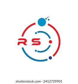 RS letter technology logo design on white background. RS creative initials letter IT logo concept. RS  letter design