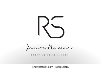RS Letters Logo Design Slim. Simple and Creative Black Letter Concept Illustration.