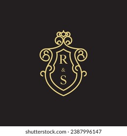 Logotipo inicial de marca RS vintage en un diseño profesional de alta calidad que se imprimirá en cualquier medio de impresión