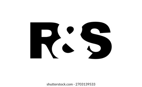 RS logo design in bold style. Black white identity symbol. Modern typography emblem. Corporate branding icon. Minimal business template.