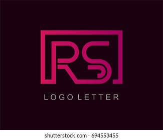 RS Logo letter design vector with box
