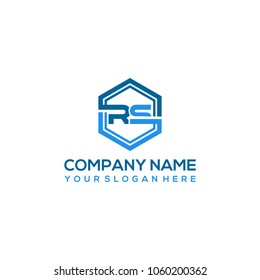 RS logo letter initial, Abstract polygonal Background Logo,