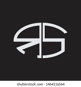 RS Logo letter oval monogram design template with black and white colors