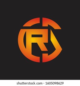 RS Logo monogram with cutting line style isolated on colors