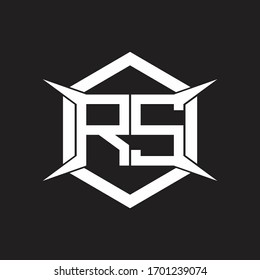 Rs Logo Monogram Hexagon Four Taper Stock Vector Royalty Free Shutterstock