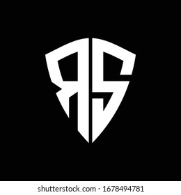 RS logo monogram with shield shape design template
