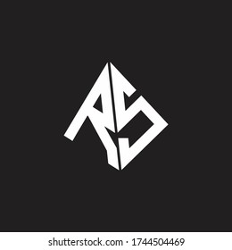 RS Logo monogram with standout triangle shape ribbon design template