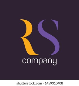 RS logo template. Company logo. Monogram. Letters R and S.