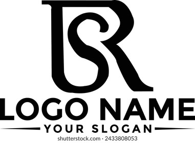 RS Logo Vector Grafik Branding Letter Stock Vektor, einfach flach schwarz