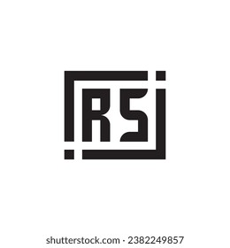 RS minimalist geometric symbol logo in high quality professional design that will print well across any print media